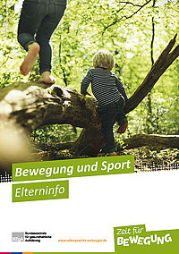 Titelbild der Broschüre "Bewegung und Sport – Elterninfo"