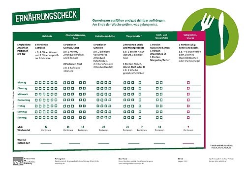 Titelbild des Mitmachzettels Ernährungscheck Titelbild des Mitmachzettels Ernährungscheck