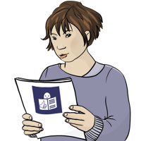 Leichte Sprache lesen Person liest in leichter Sprache