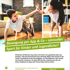 Themenblatt Cover "Bewerbung per App & Co – sinnvoller Sport für Kinder und Jugendliche?"