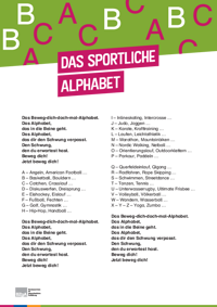 Lied - Das sportliche Alphabet Screen vom Liedtext "Das sportliche Alphabet"