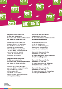 Lied - Die Torte Screen vom Liedtext "Die Torte"