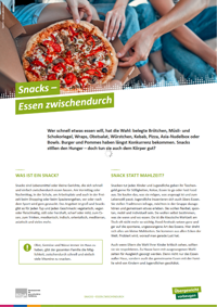 Themenblatt Snacks - Essen zwischendurch Themenblatt Snacks - Essen zwischendurch