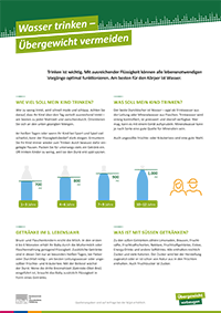 Themenblatt Wasser trinken - Übergewicht vermeiden Themenblatt Wasser trinken - Übergewicht vermeiden