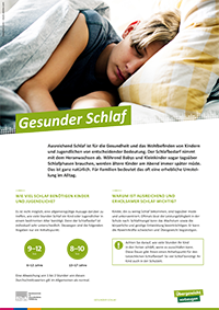 Themenblatt Gesunder Schlaf Themenblatt Gesunder Schlaf
